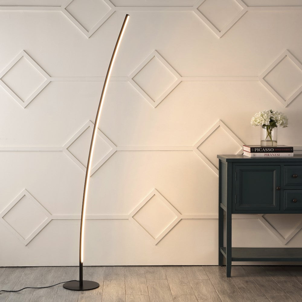 Halden 71" Modern Contemporary Aluminum/Iron Arc Integrated LED Floor Lamp