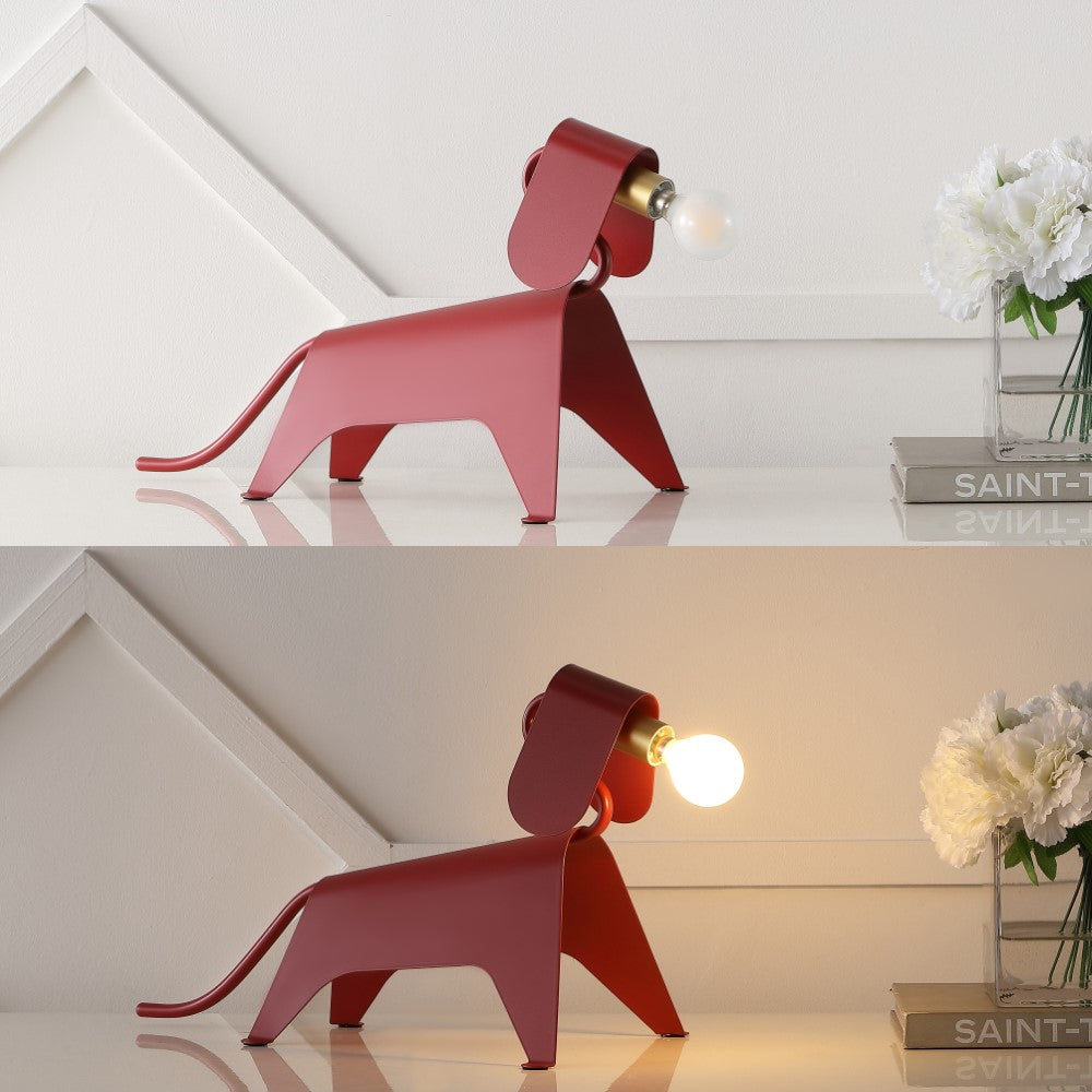 Chow 10" Modern Industrial Iron Canine LED Kids' Lamp