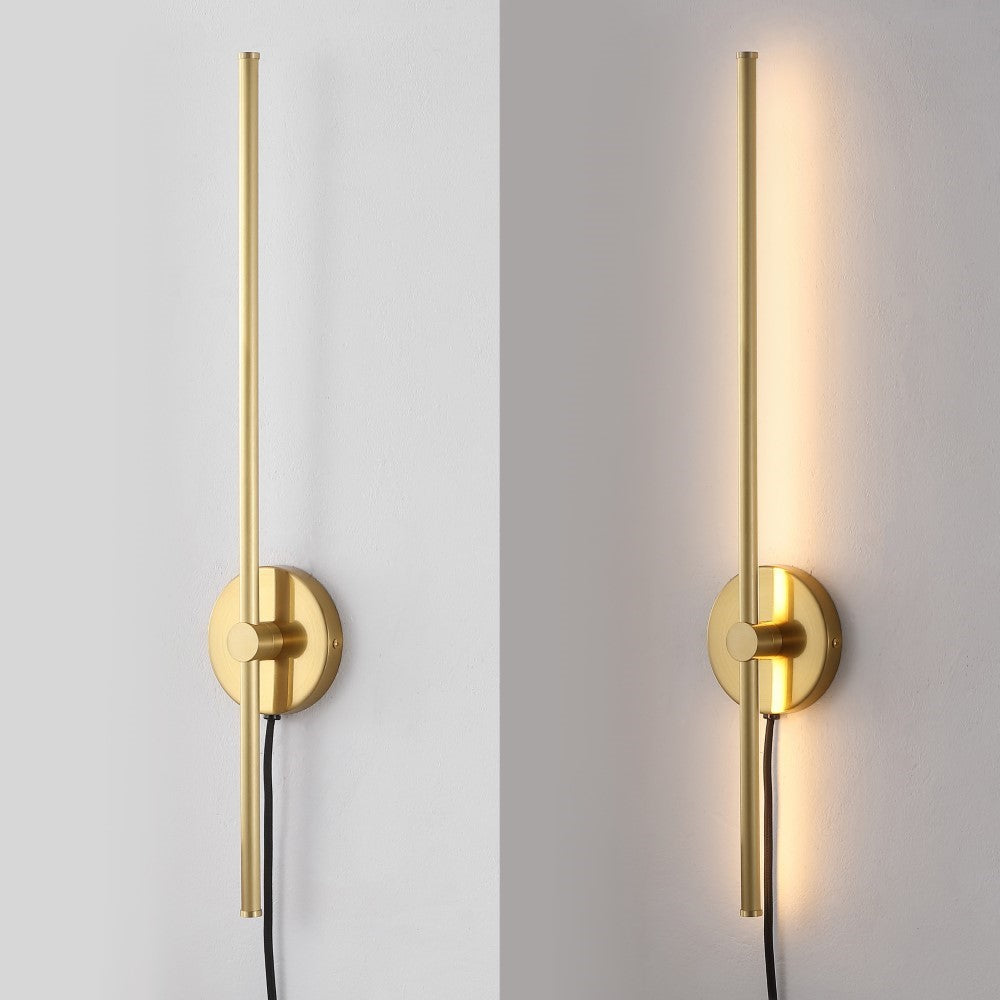 Hinkley 27.25" Modern Minimalist Iron Adjustable Bar Integrated LED Plug-In Sconce