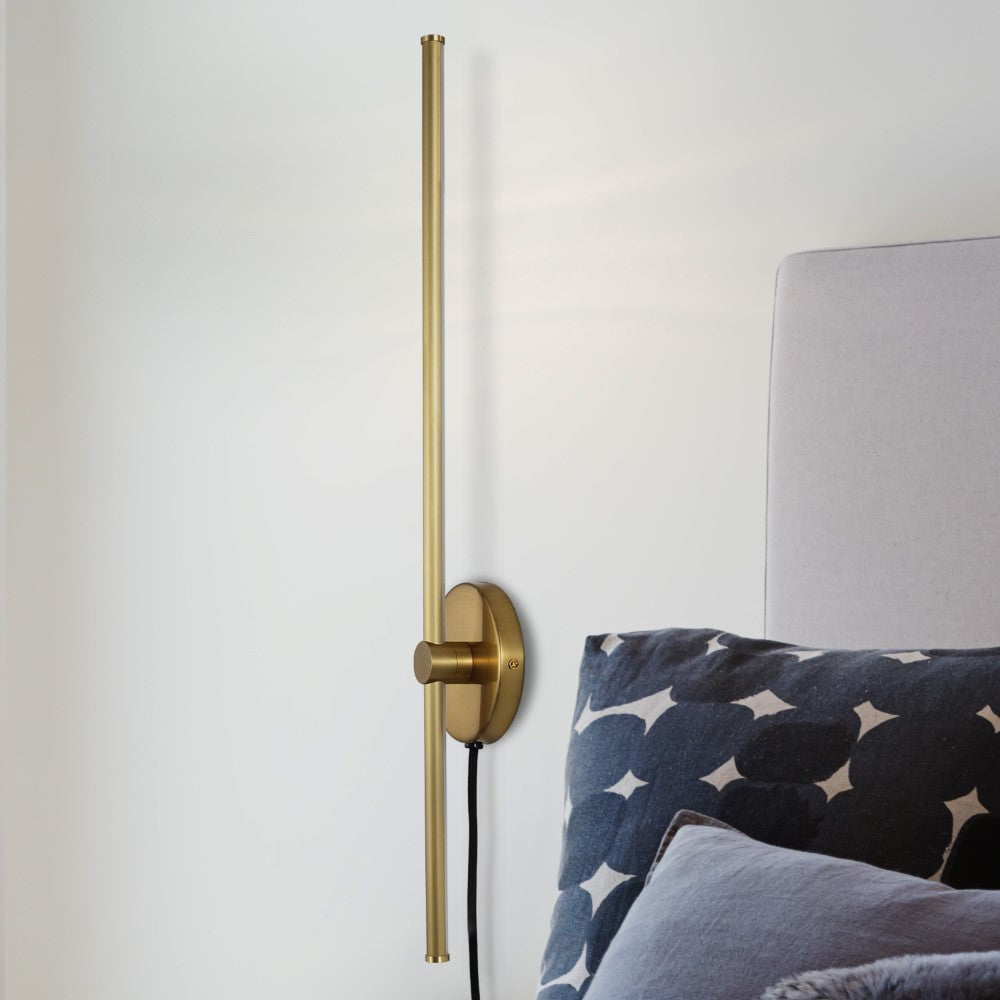 Hinkley 27.25" Modern Minimalist Iron Adjustable Bar Integrated LED Plug-In Sconce