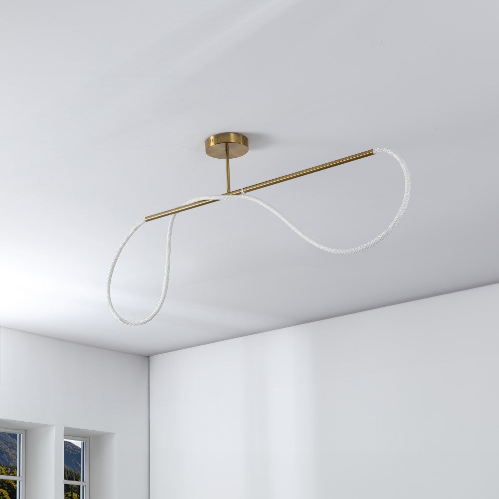 Nagla Contemporary Minimalist 360 Adjustable Silicone Neon Rope Dimmable Linear Integrated LED Flush Mount