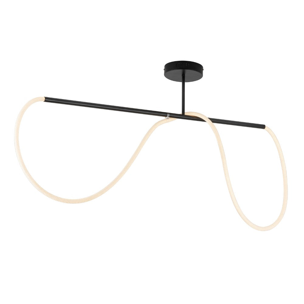 Nagla Contemporary Minimalist 360 Adjustable Silicone Neon Rope Dimmable Linear Integrated LED Flush Mount