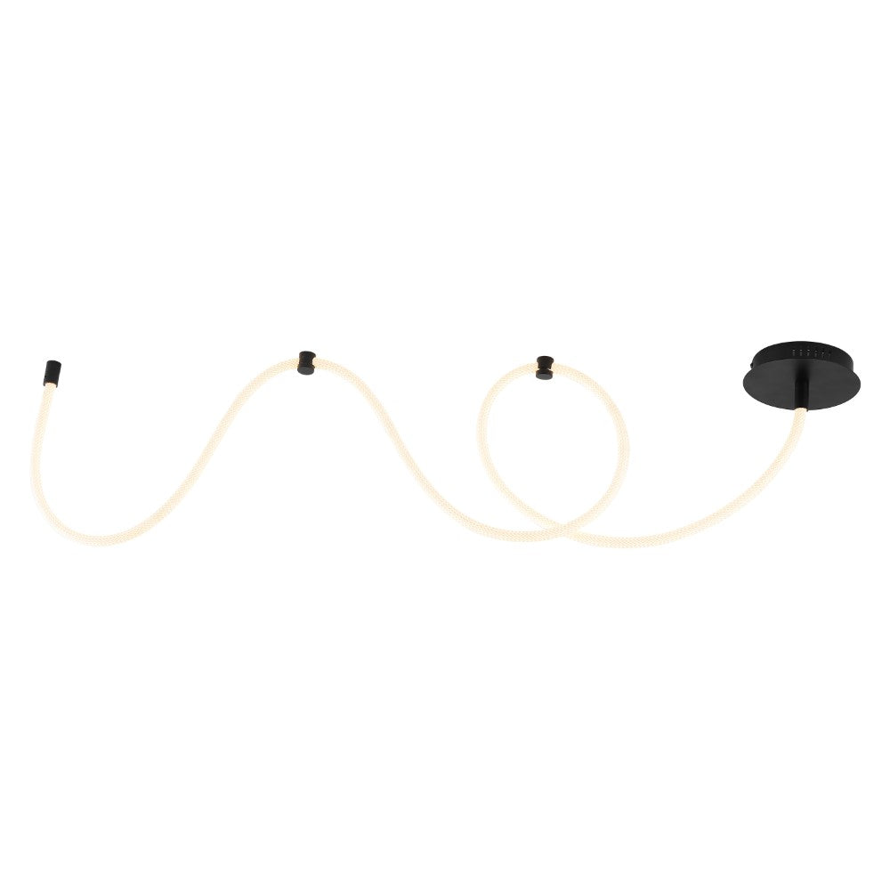 Serafina 55" Contemporary Minimalist 360 Adjustable Silicone Neon Rope Dimmable Linear Integrated LED Flush Mount