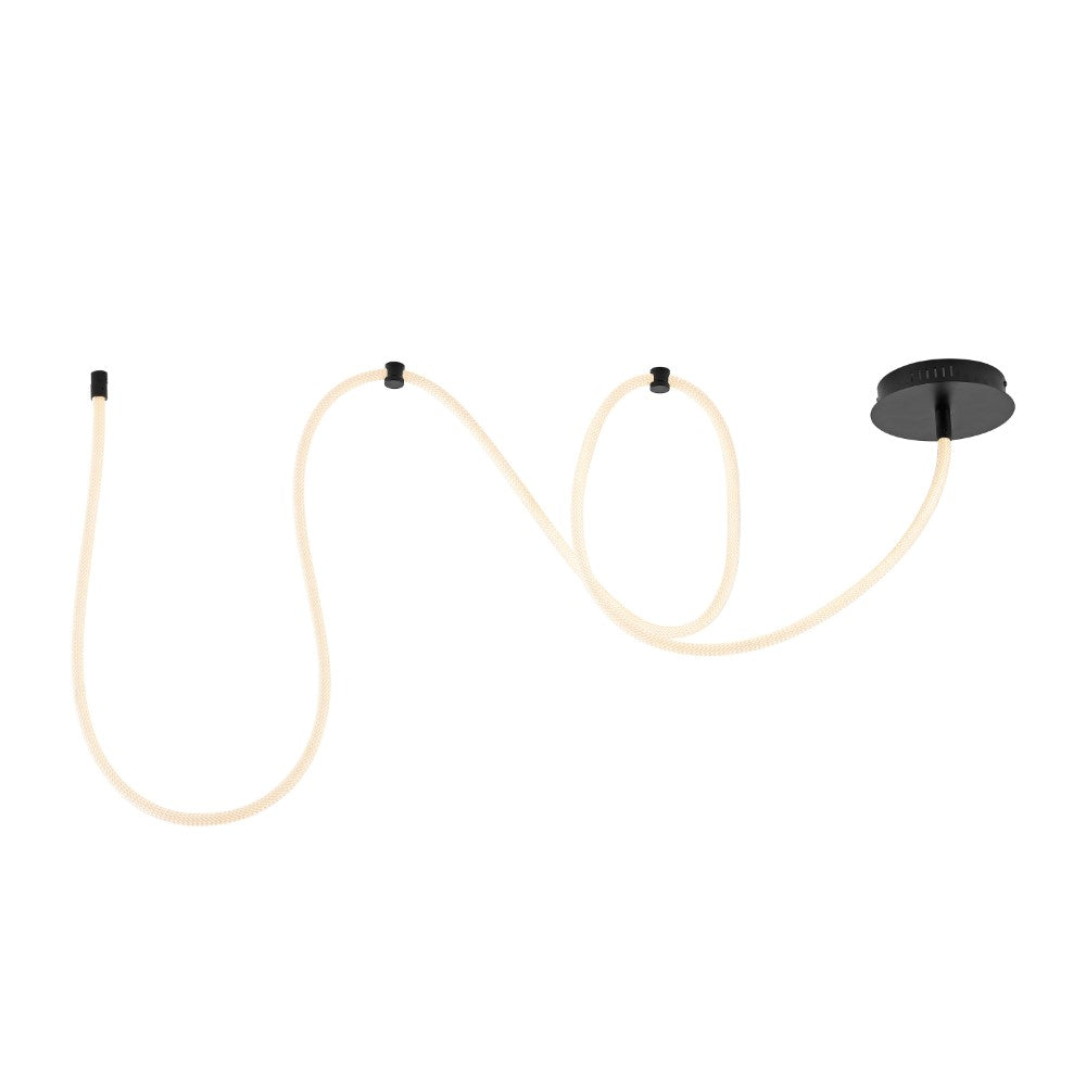 Serafina 62" Contemporary Minimalist 360 Adjustable Silicone Neon Rope Dimmable Linear Integrated LED Flush Mount