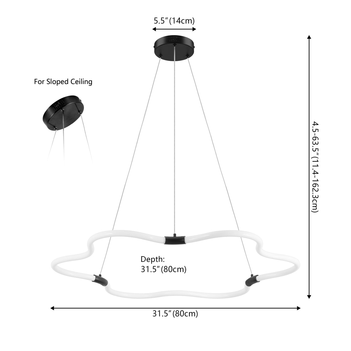 Jarpi 31.5" Contemporary Minimalist Metal/Acrylic Adjustable Dimmable Cloud Integrated LED Chandelier
