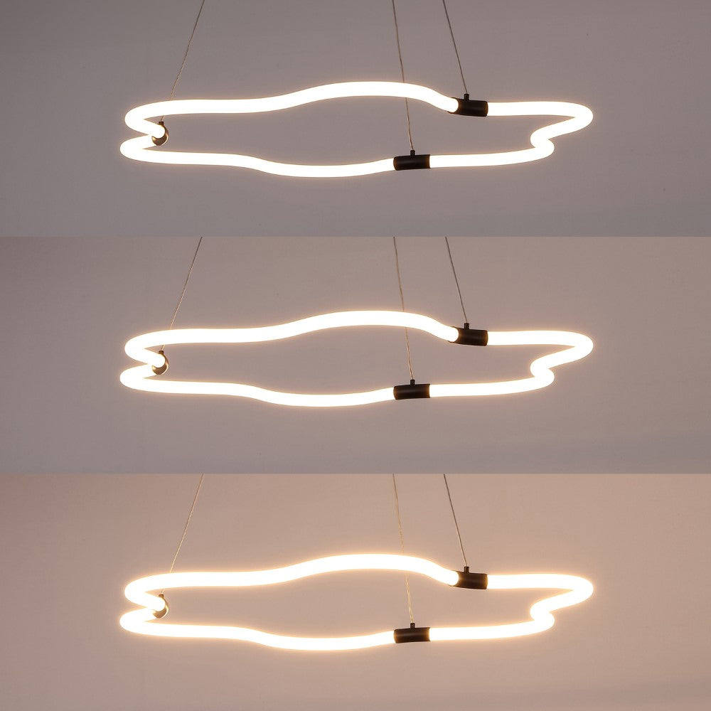 Jarpi 31.5" Contemporary Minimalist Metal/Acrylic Adjustable Dimmable Cloud Integrated LED Chandelier