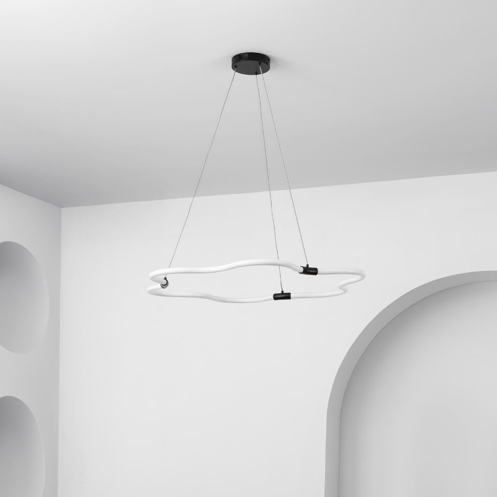 Jarpi 31.5" Contemporary Minimalist Metal/Acrylic Adjustable Dimmable Cloud Integrated LED Chandelier