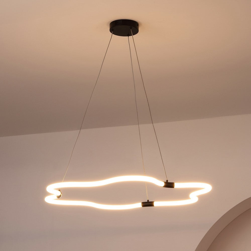 Jarpi 31.5" Contemporary Minimalist Metal/Acrylic Adjustable Dimmable Cloud Integrated LED Chandelier