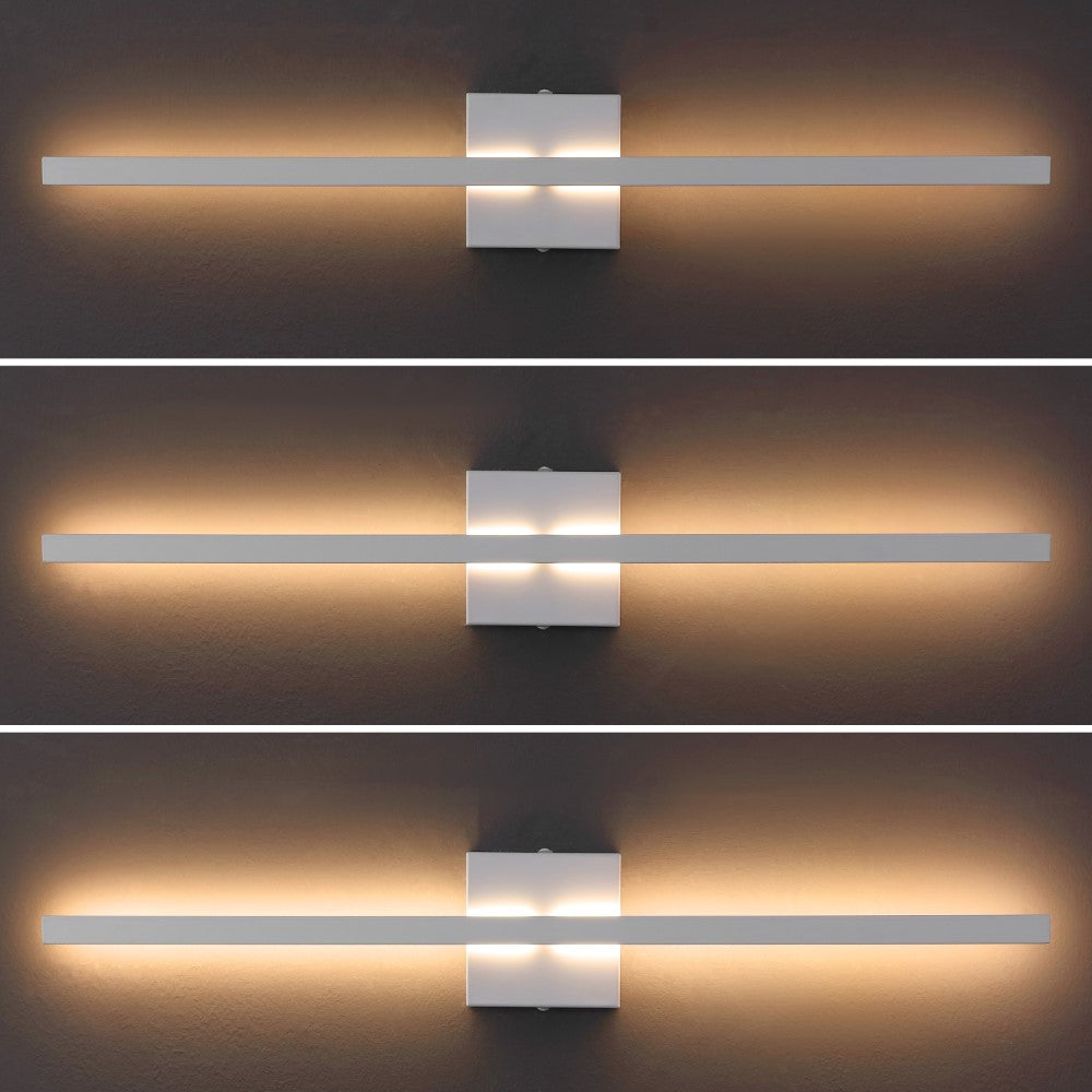 Shrut 28" Modern Minimalist Indoor/Outdoor Metal 350-Degree Rotatable Dimmable Integrated LED Wall Sconce
