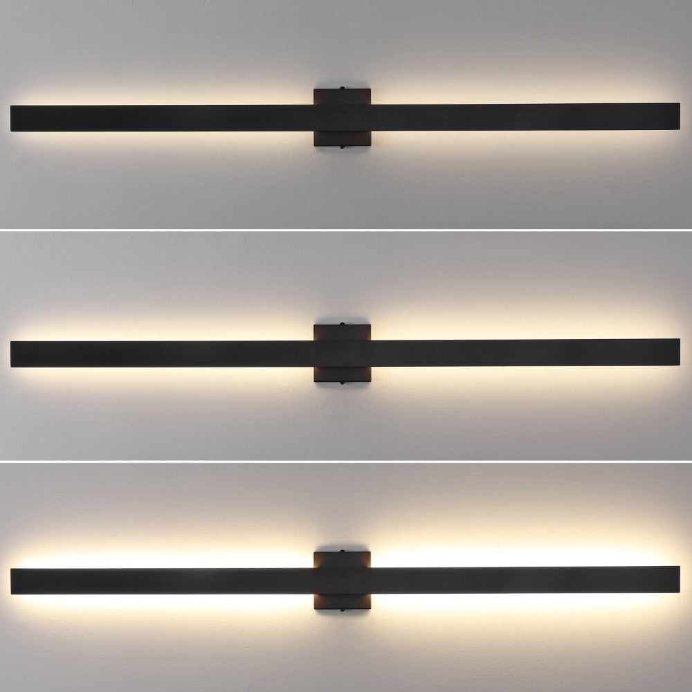 Junipe 49.5" Modern Minimalist Indoor/Outdoor Metal 350-Degree Rotate Dimmable Integrated Linear LED Wall Sconce