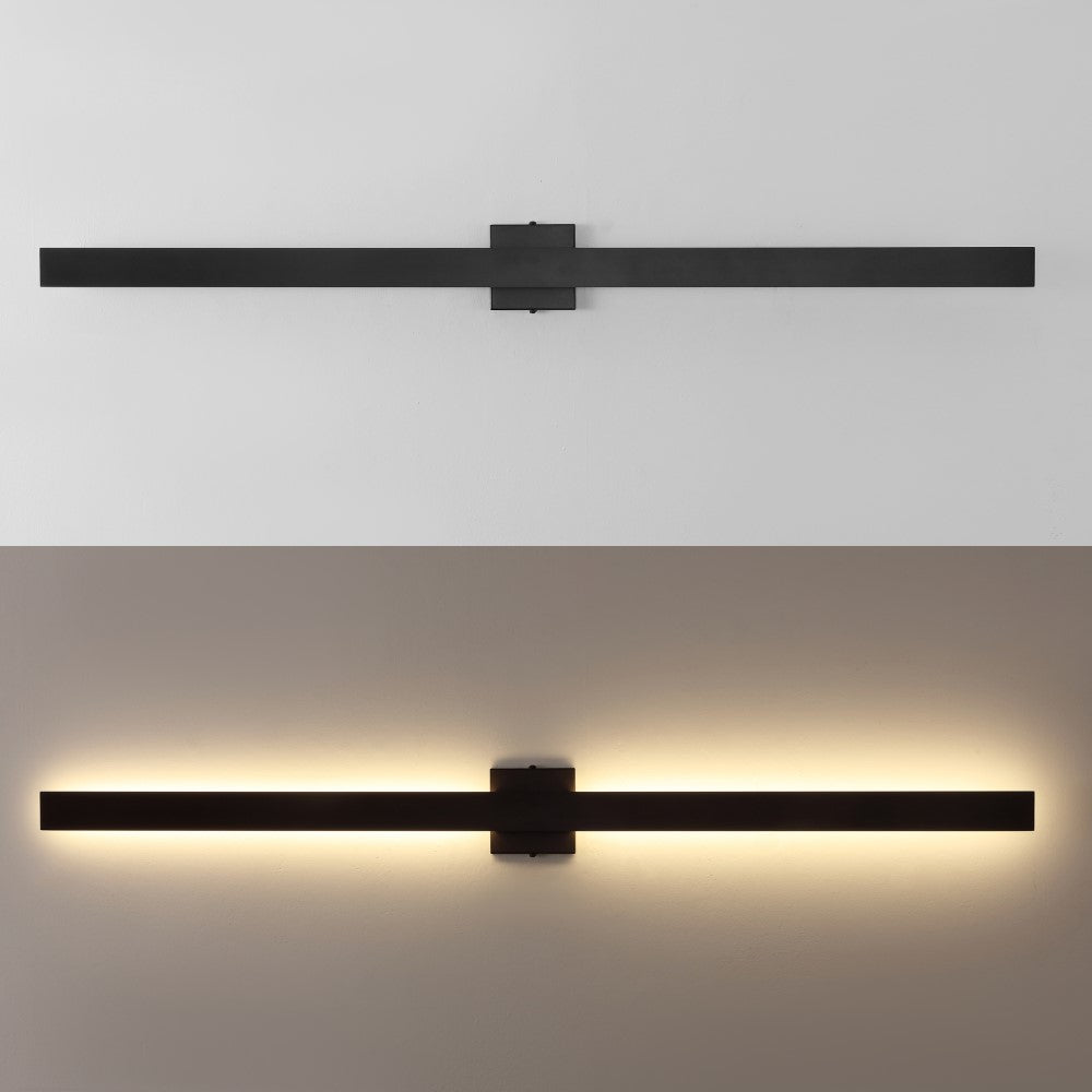 Junipe 49.5" Modern Minimalist Indoor/Outdoor Metal 350-Degree Rotate Dimmable Integrated Linear LED Wall Sconce