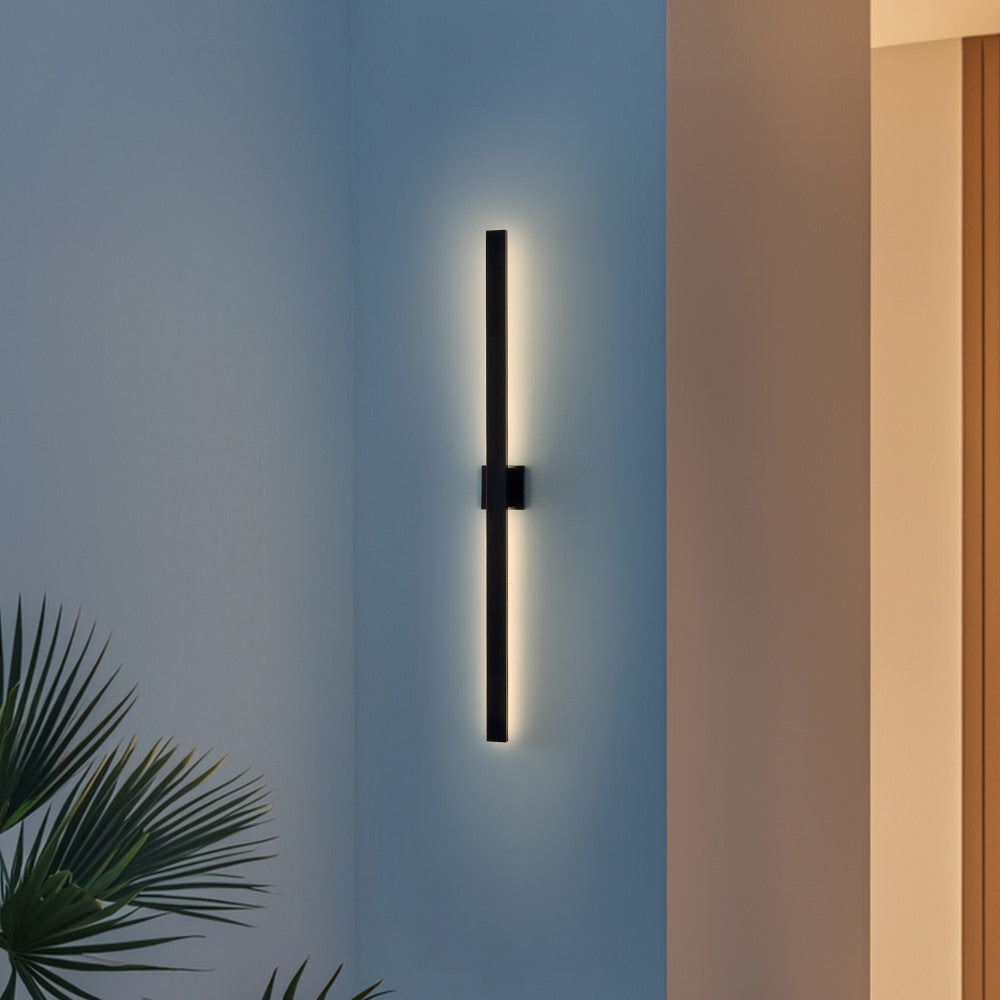 Junipe 49.5" Modern Minimalist Indoor/Outdoor Metal 350-Degree Rotate Dimmable Integrated Linear LED Wall Sconce