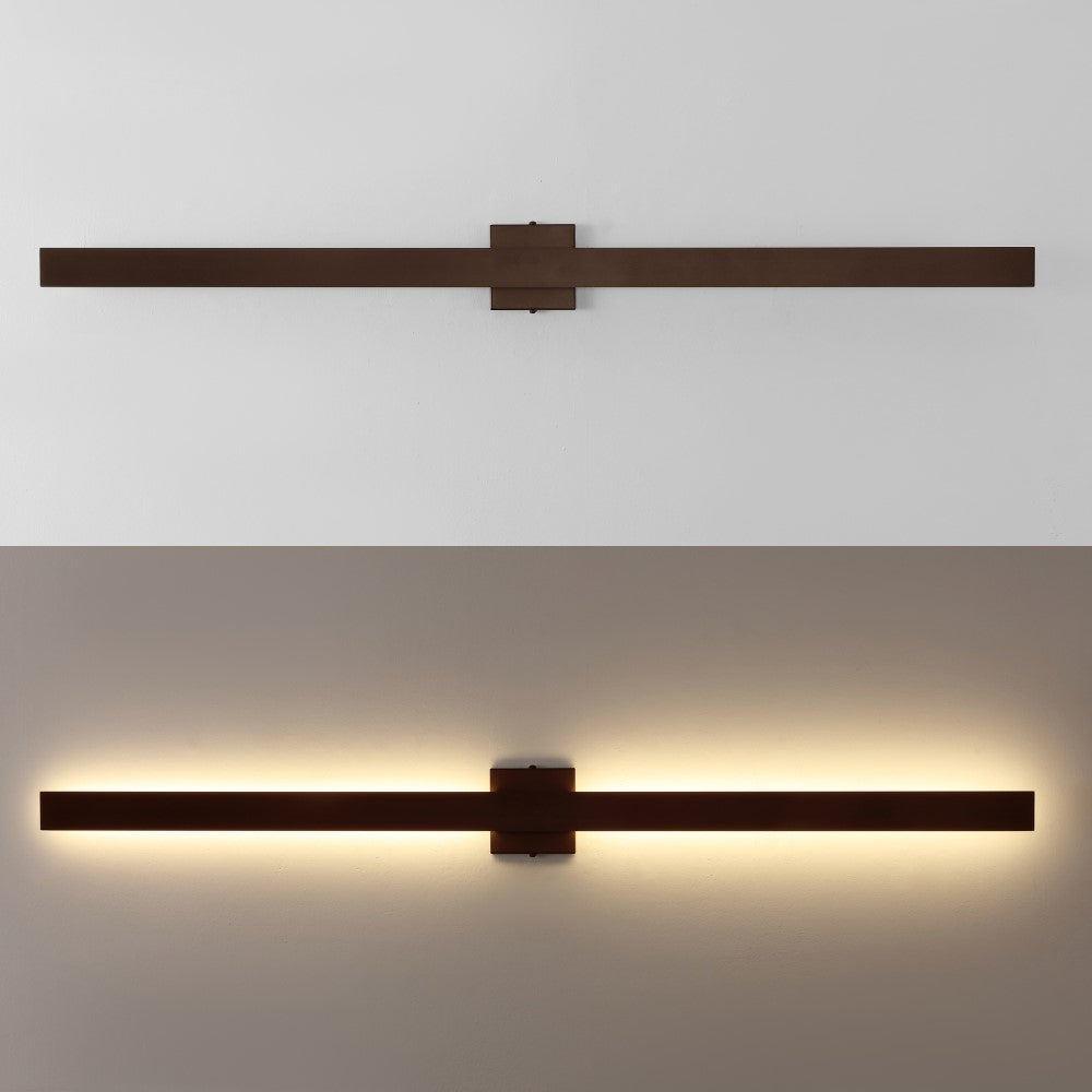 Junipe 49.5" Modern Minimalist Indoor/Outdoor Metal 350-Degree Rotate Dimmable Integrated Linear LED Wall Sconce