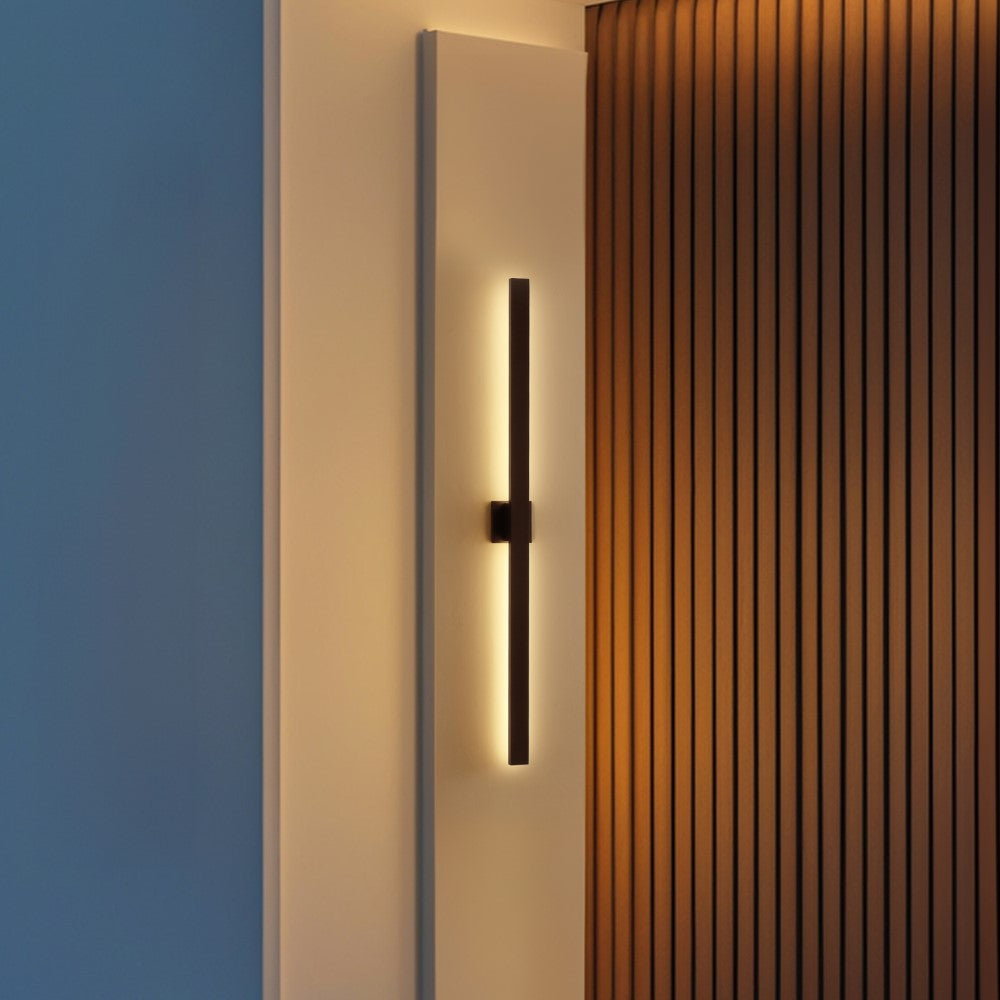 Junipe 49.5" Modern Minimalist Indoor/Outdoor Metal 350-Degree Rotate Dimmable Integrated Linear LED Wall Sconce