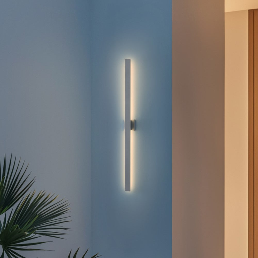 Junipe 49.5" Modern Minimalist Indoor/Outdoor Metal 350-Degree Rotate Dimmable Integrated Linear LED Wall Sconce