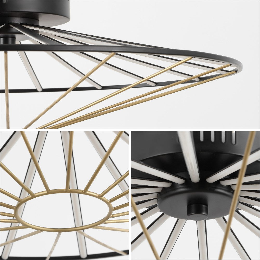Anders 23.25" Contemporary Scandinavian Dimmable Stripe UFO Integrated LED Flush Mount