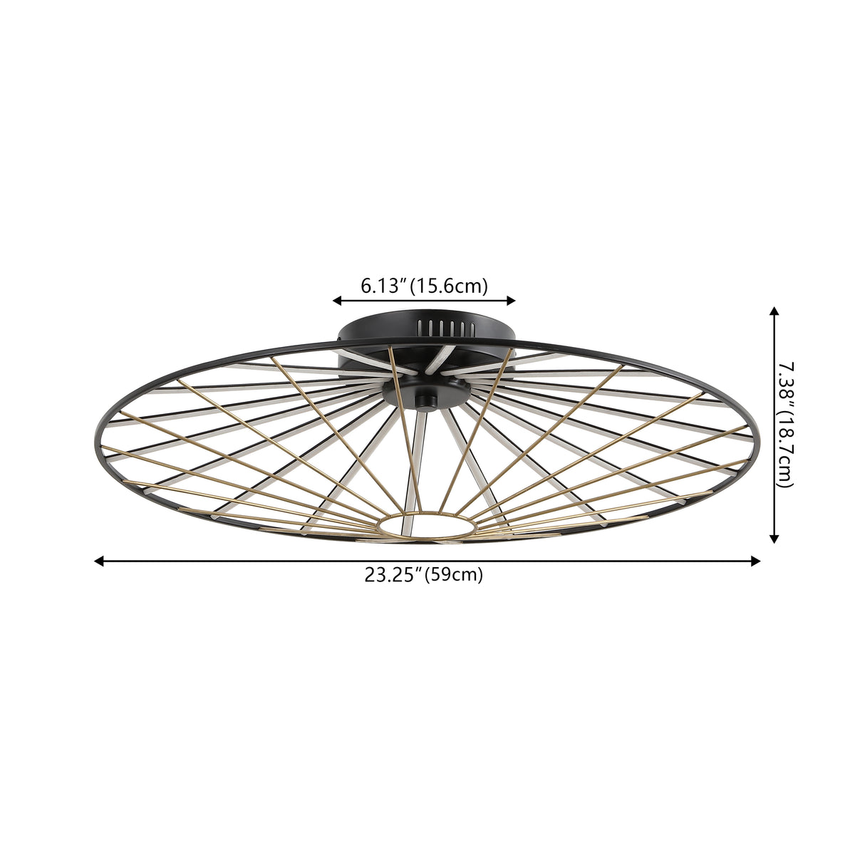 Anders 23.25" Contemporary Scandinavian Dimmable Stripe UFO Integrated LED Flush Mount