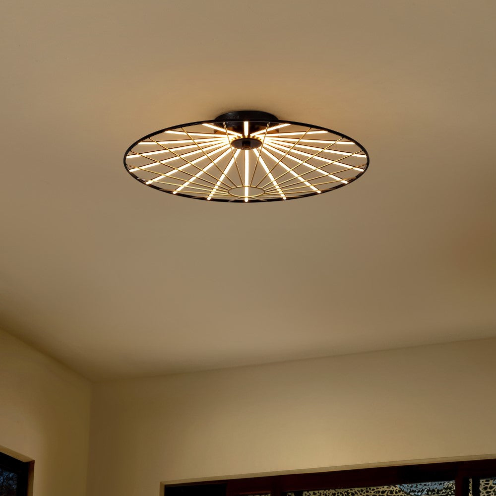 Anders 23.25" Contemporary Scandinavian Dimmable Stripe UFO Integrated LED Flush Mount