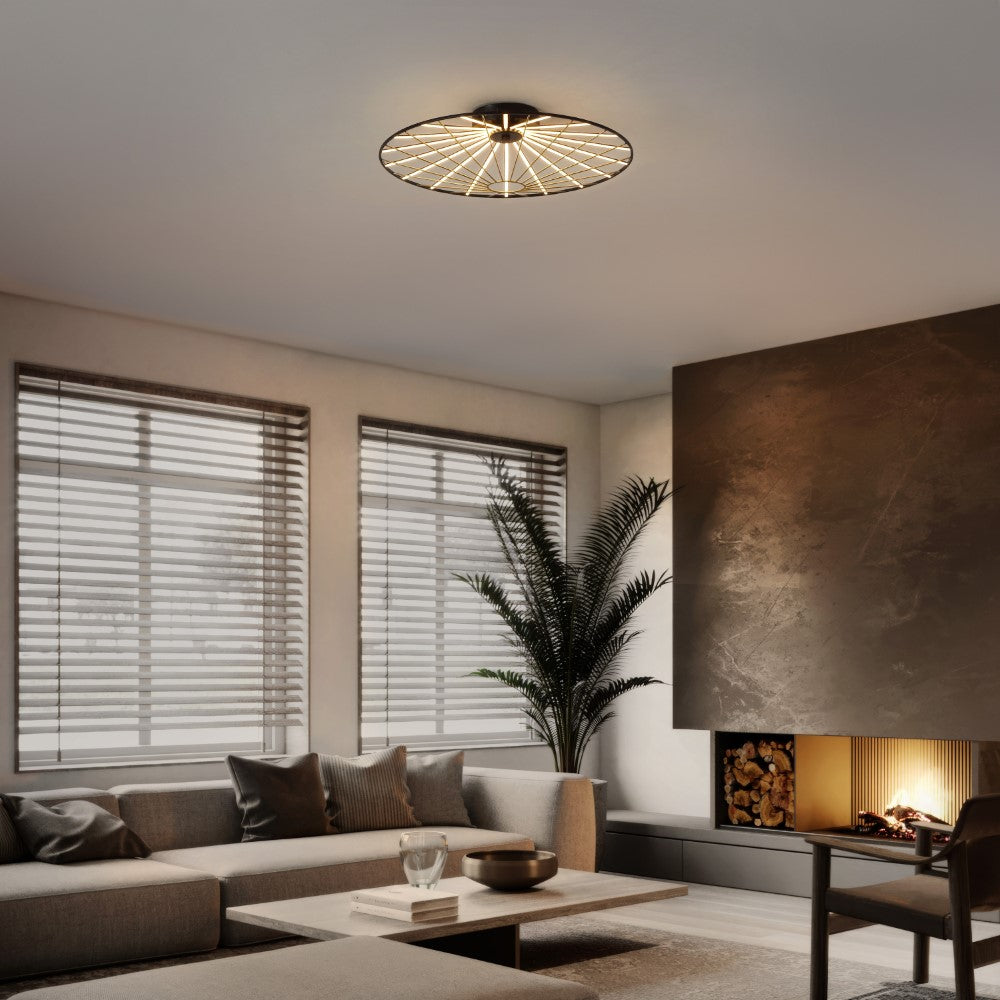 Anders 23.25" Contemporary Scandinavian Dimmable Stripe UFO Integrated LED Flush Mount