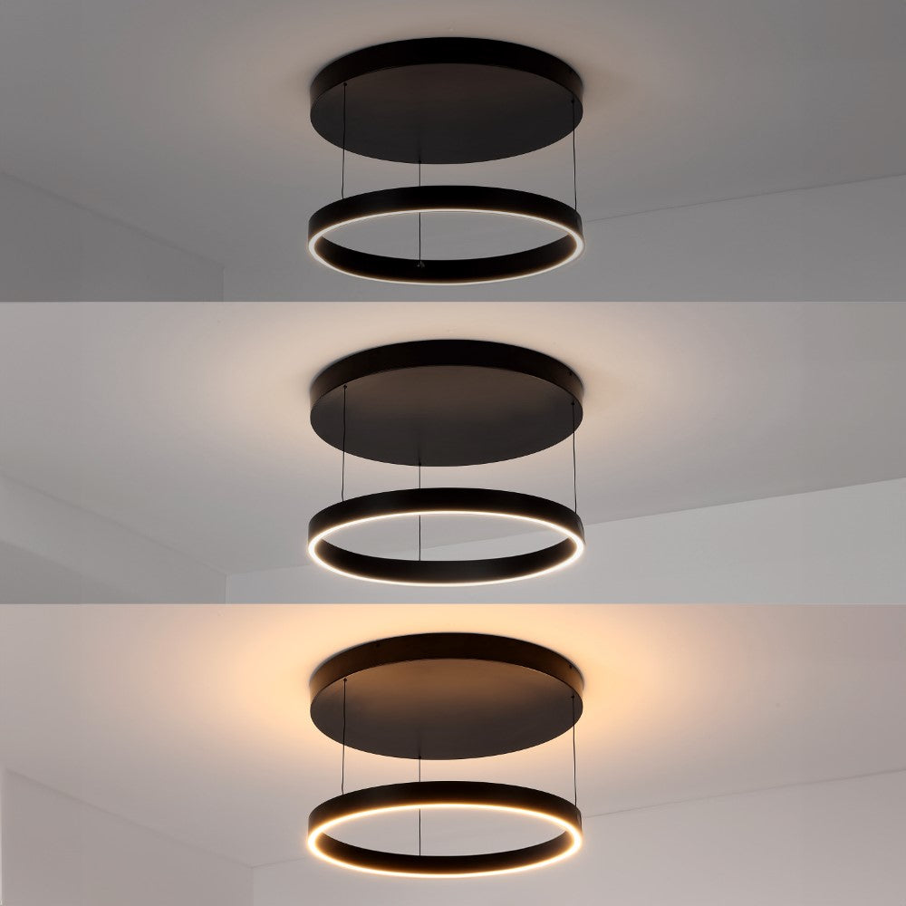 Jense 23.75" Minimalist Modern Metal Adjustable Dimmable Ring LED Pendant
