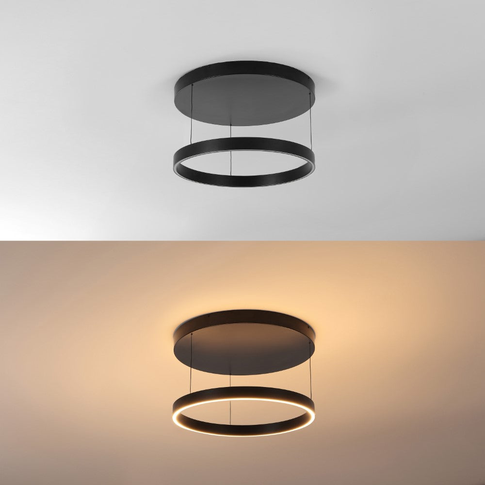 Jense 23.75" Minimalist Modern Metal Adjustable Dimmable Ring LED Pendant