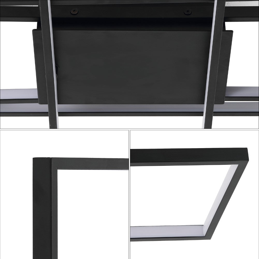 Vala 39" Contemporary Minimalist Metal Adjustable Dimmable Geometric Integrated LED Flush Mount