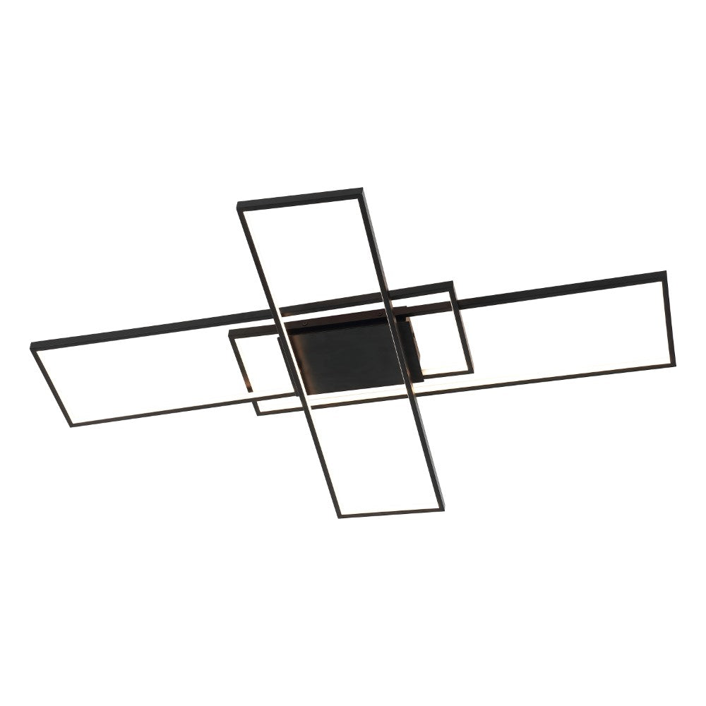 Vala 39" Contemporary Minimalist Metal Adjustable Dimmable Geometric Integrated LED Flush Mount