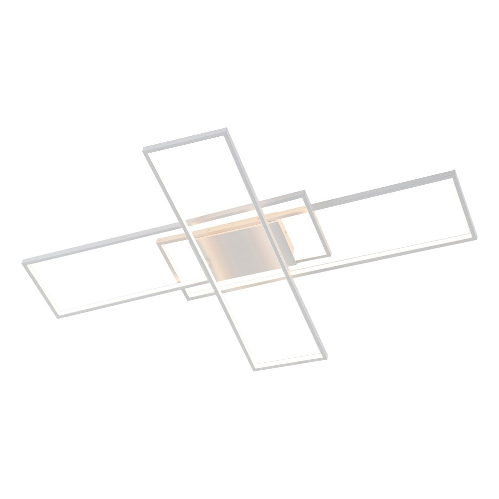 Vala 39" Contemporary Minimalist Metal Adjustable Dimmable Geometric Integrated LED Flush Mount