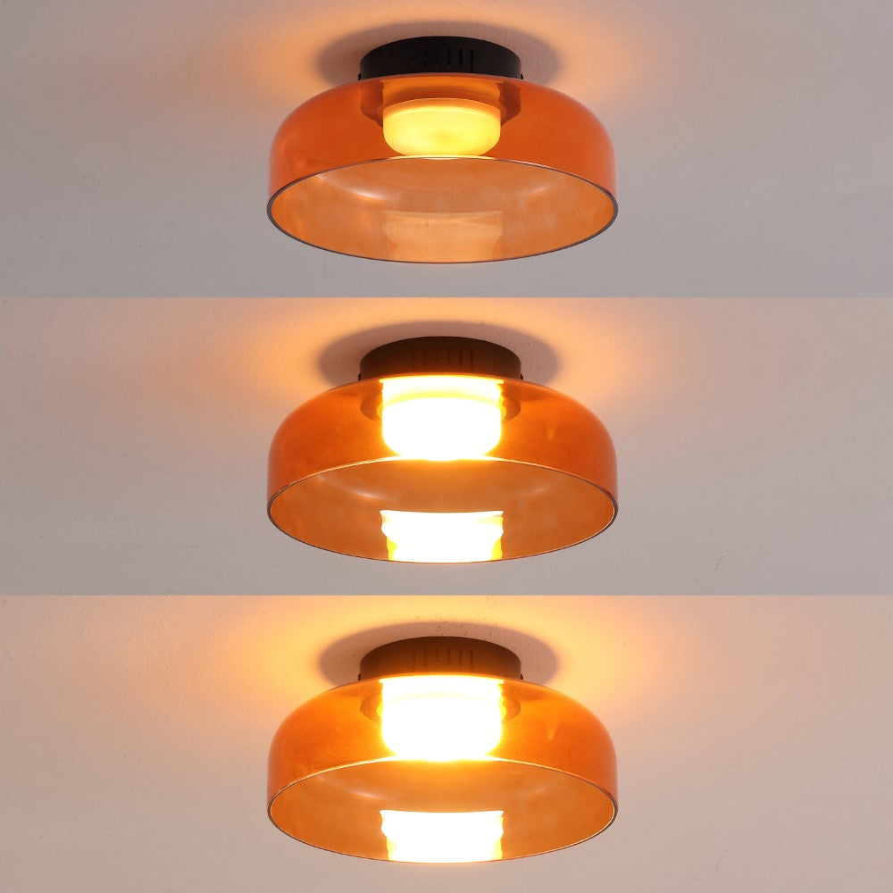 Orly 12" Modern Minimalist Iron/Glass Dimmable Integrated LED Flush Mount