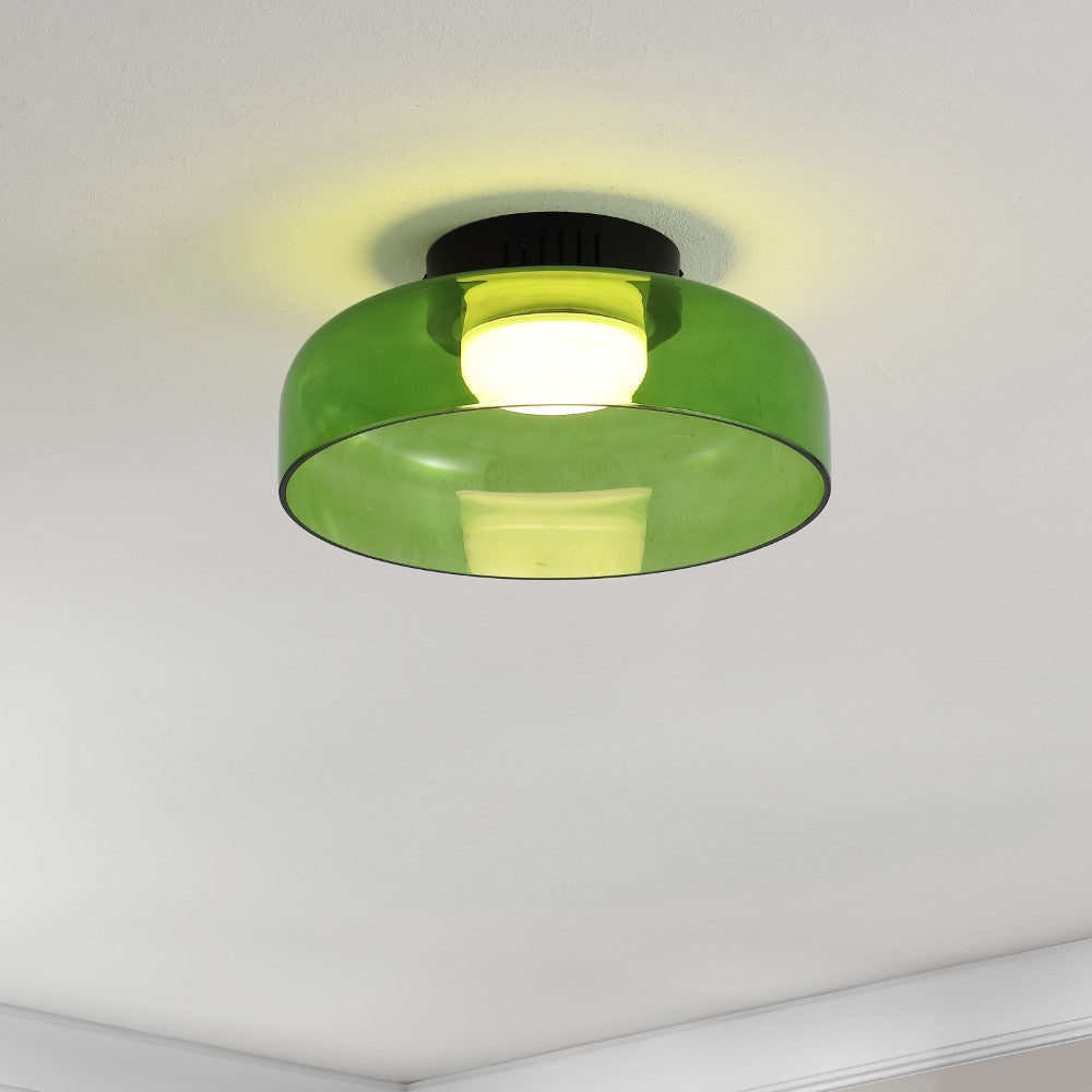 Orly 12" Modern Minimalist Iron/Glass Dimmable Integrated LED Flush Mount
