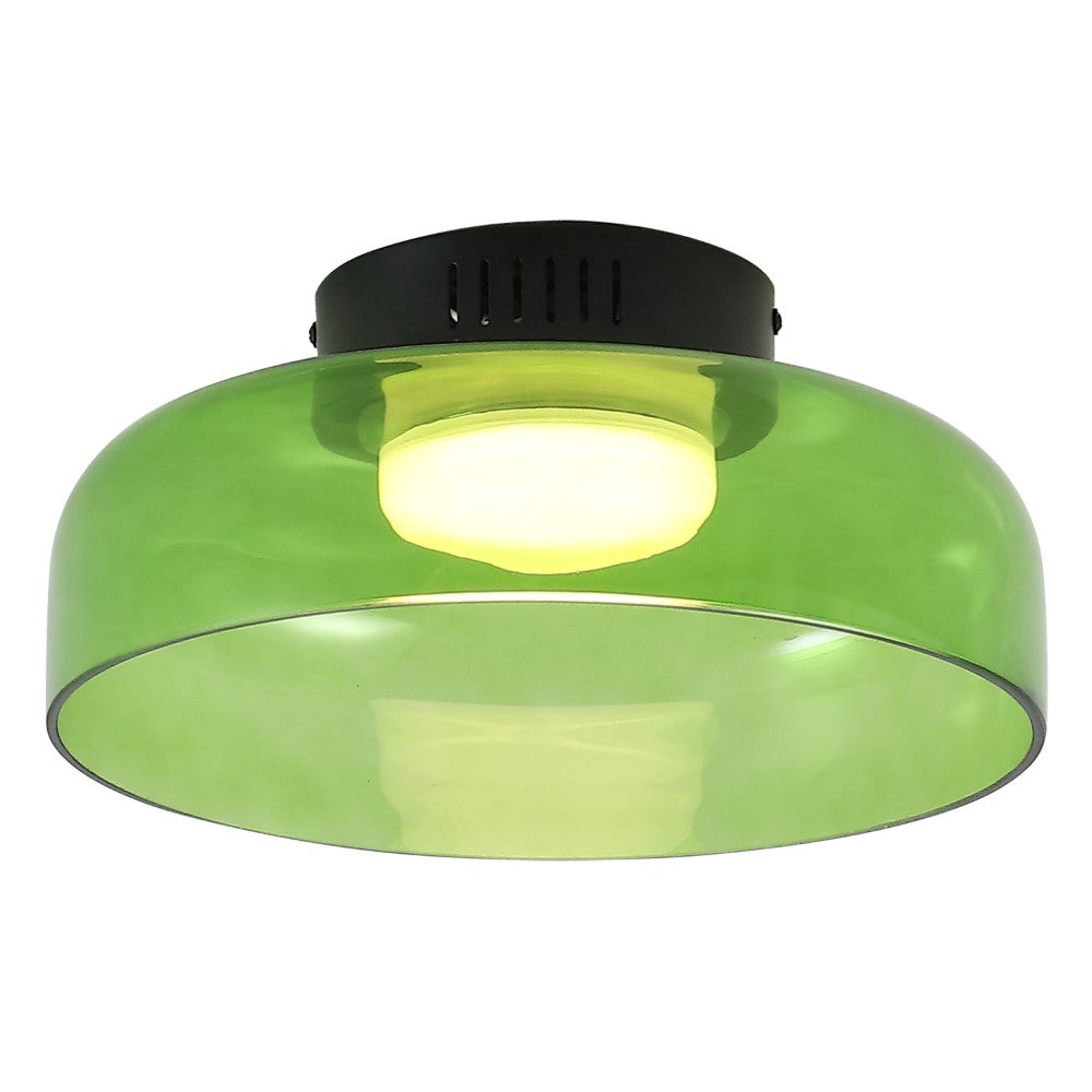 Orly 12" Modern Minimalist Iron/Glass Dimmable Integrated LED Flush Mount