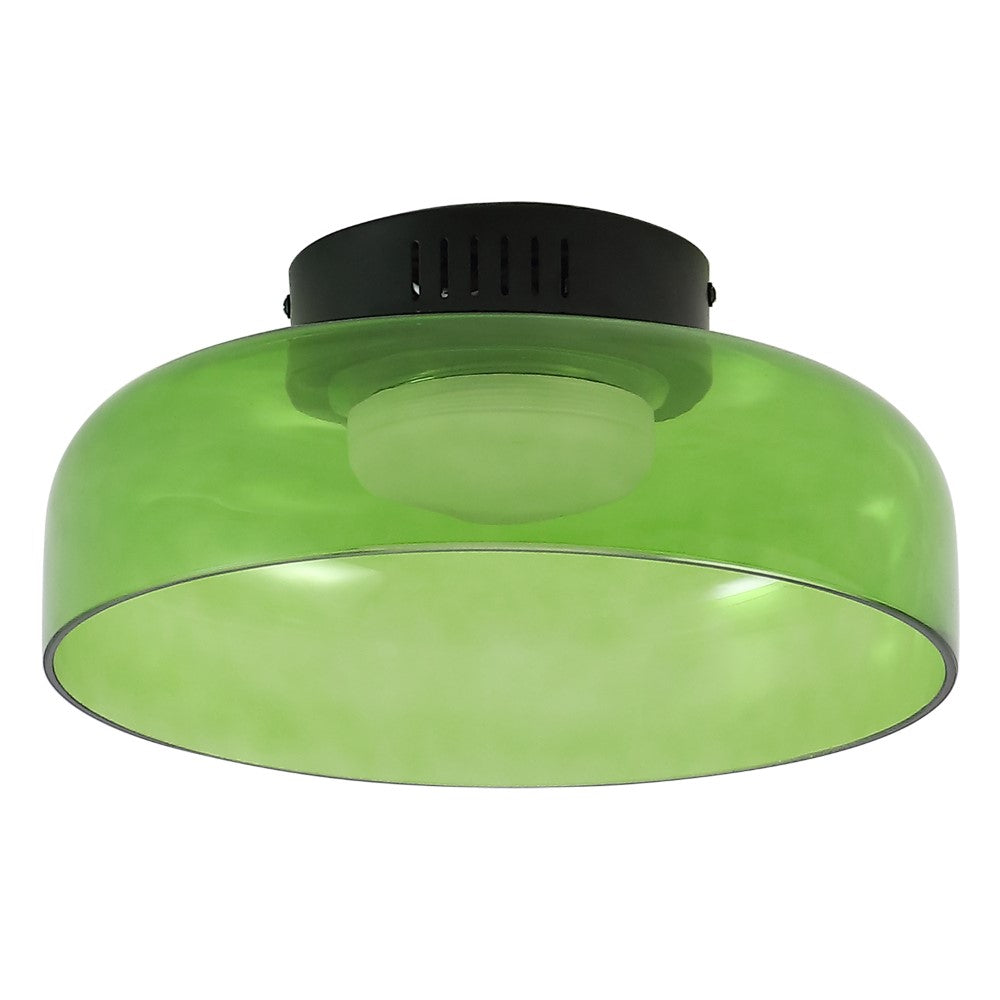 Orly 12" Modern Minimalist Iron/Glass Dimmable Integrated LED Flush Mount