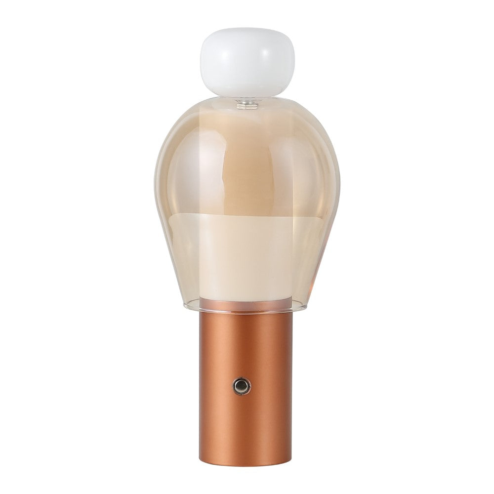 Vernis 10.75" Modern Glam Candle-Style Rechargeable/Cordless Dimmable Integrated LED Table Lamp with Touch Sensor