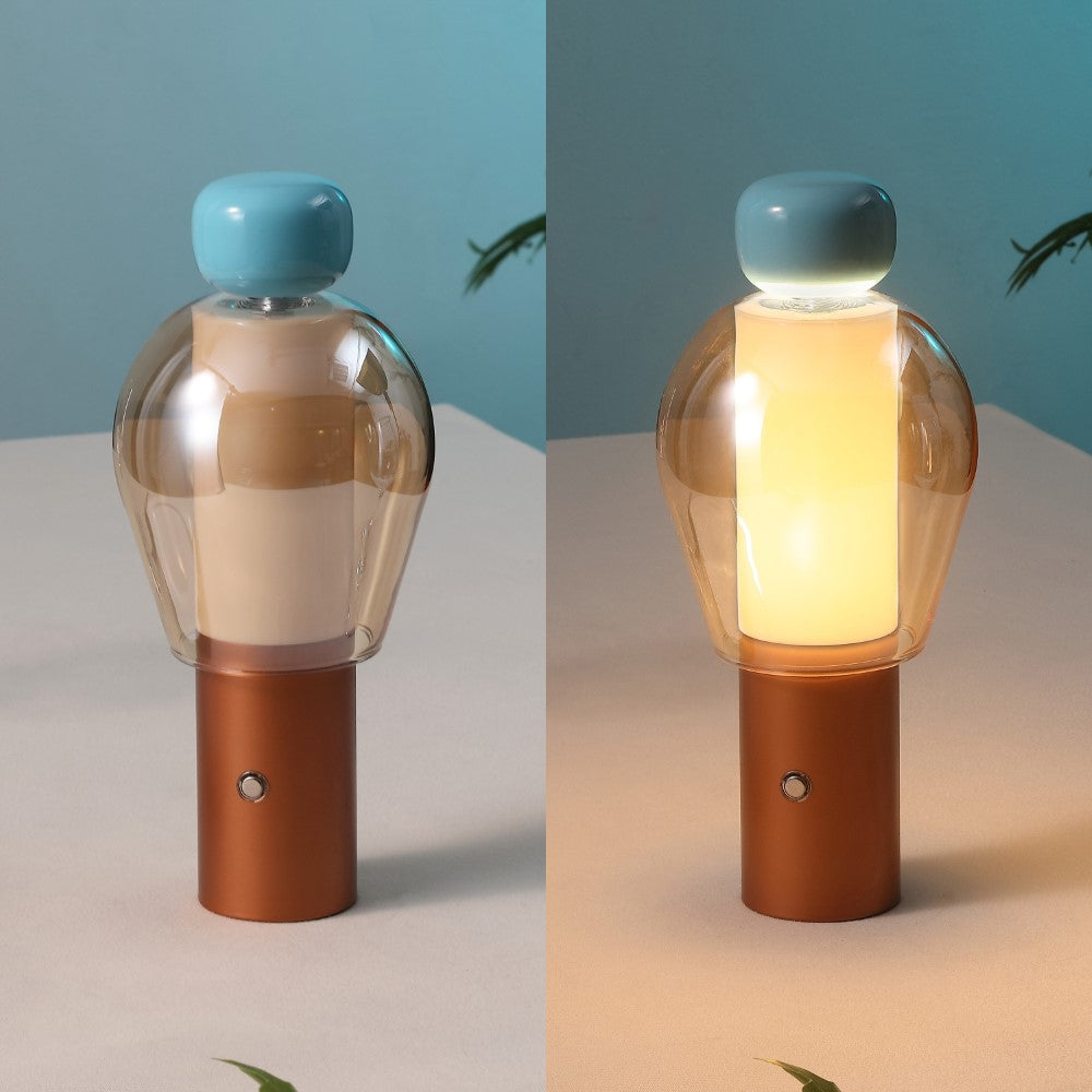 Vernis 10.75" Modern Glam Candle-Style Rechargeable/Cordless Dimmable Integrated LED Table Lamp with Touch Sensor