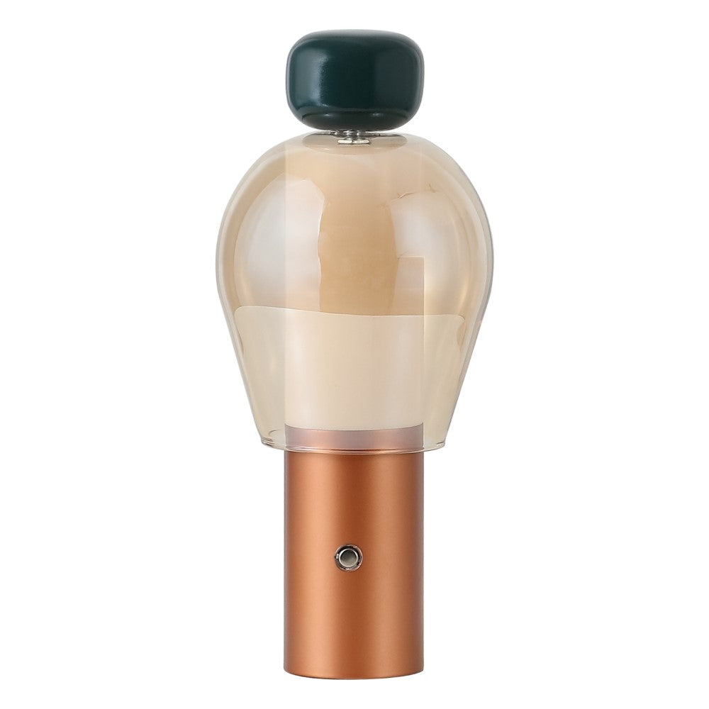 Vernis 10.75" Modern Glam Candle-Style Rechargeable/Cordless Dimmable Integrated LED Table Lamp with Touch Sensor