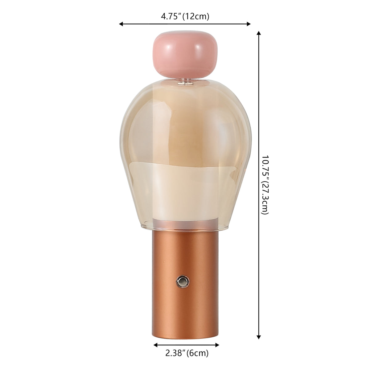 Vernis 10.75" Modern Glam Candle-Style Rechargeable/Cordless Dimmable Integrated LED Table Lamp with Touch Sensor