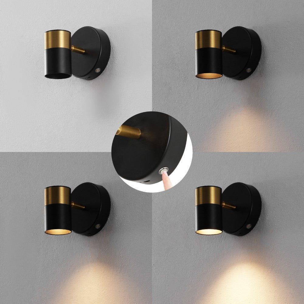Hawk 6" 1-Light Modern Adjustable Head Integrated Dimmable LED Rechargeable Wall Spotlight with Touch Sensor