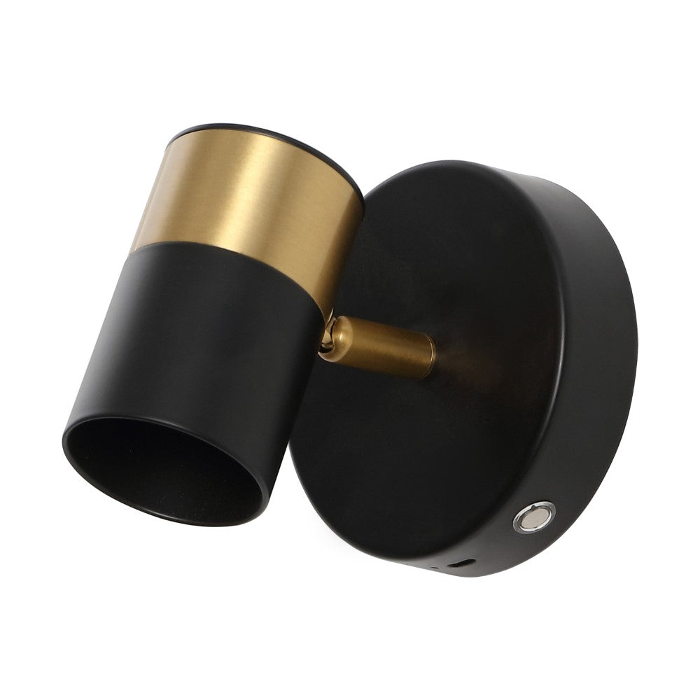 Hawk 6" 1-Light Modern Adjustable Head Integrated Dimmable LED Rechargeable Wall Spotlight with Touch Sensor