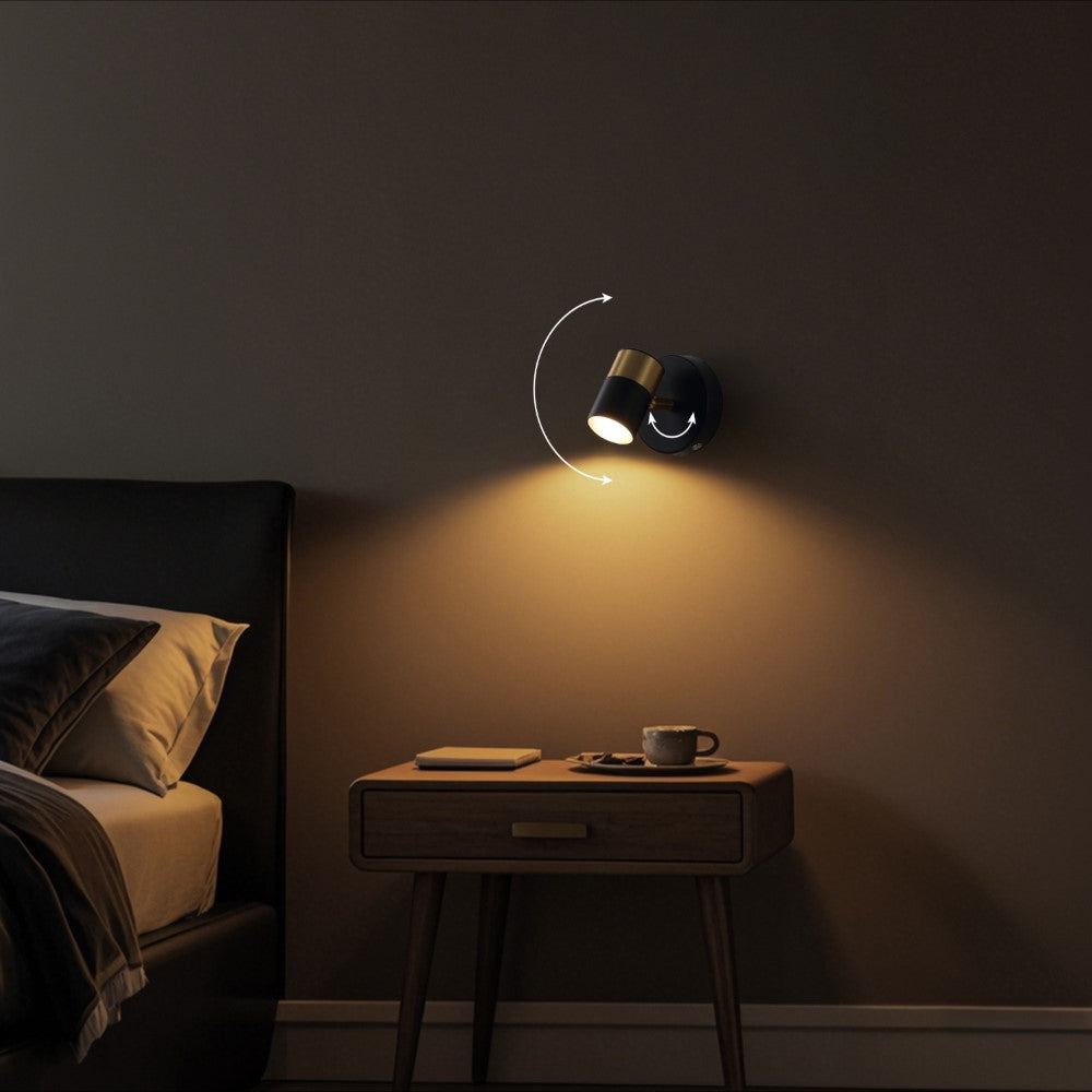 Hawk 6" 1-Light Modern Adjustable Head Integrated Dimmable LED Rechargeable Wall Spotlight with Touch Sensor
