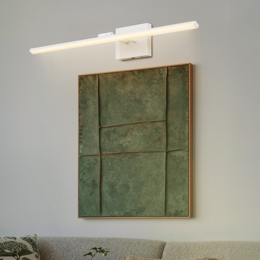Wren 28" Modern Minimalist Swivel Integrated Dimmable LED Rechargeable Picture Light with Touch Sensor
