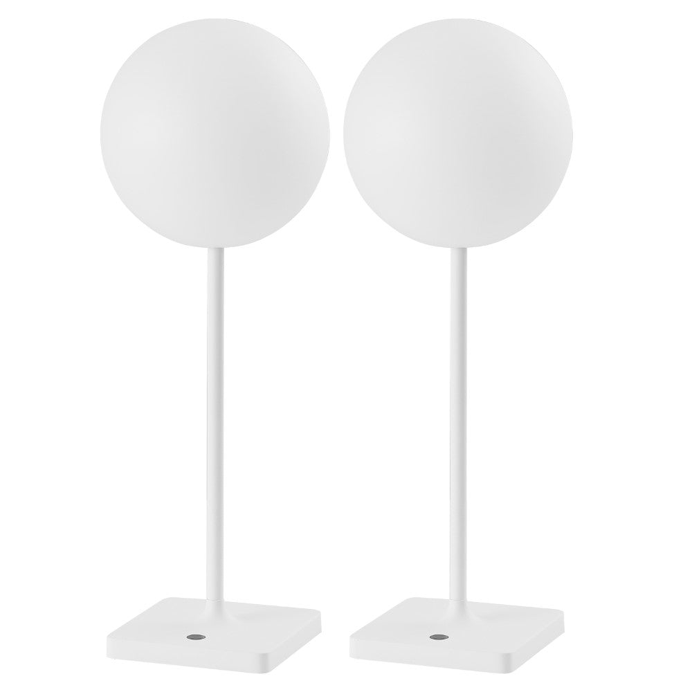 Verna 17.5" Modern Minimalist Indoor/Outdoor Metal Globe Rechargeable/Cordless Dimmable Integrated LED Table Lamp with Touch Sensor Set 2