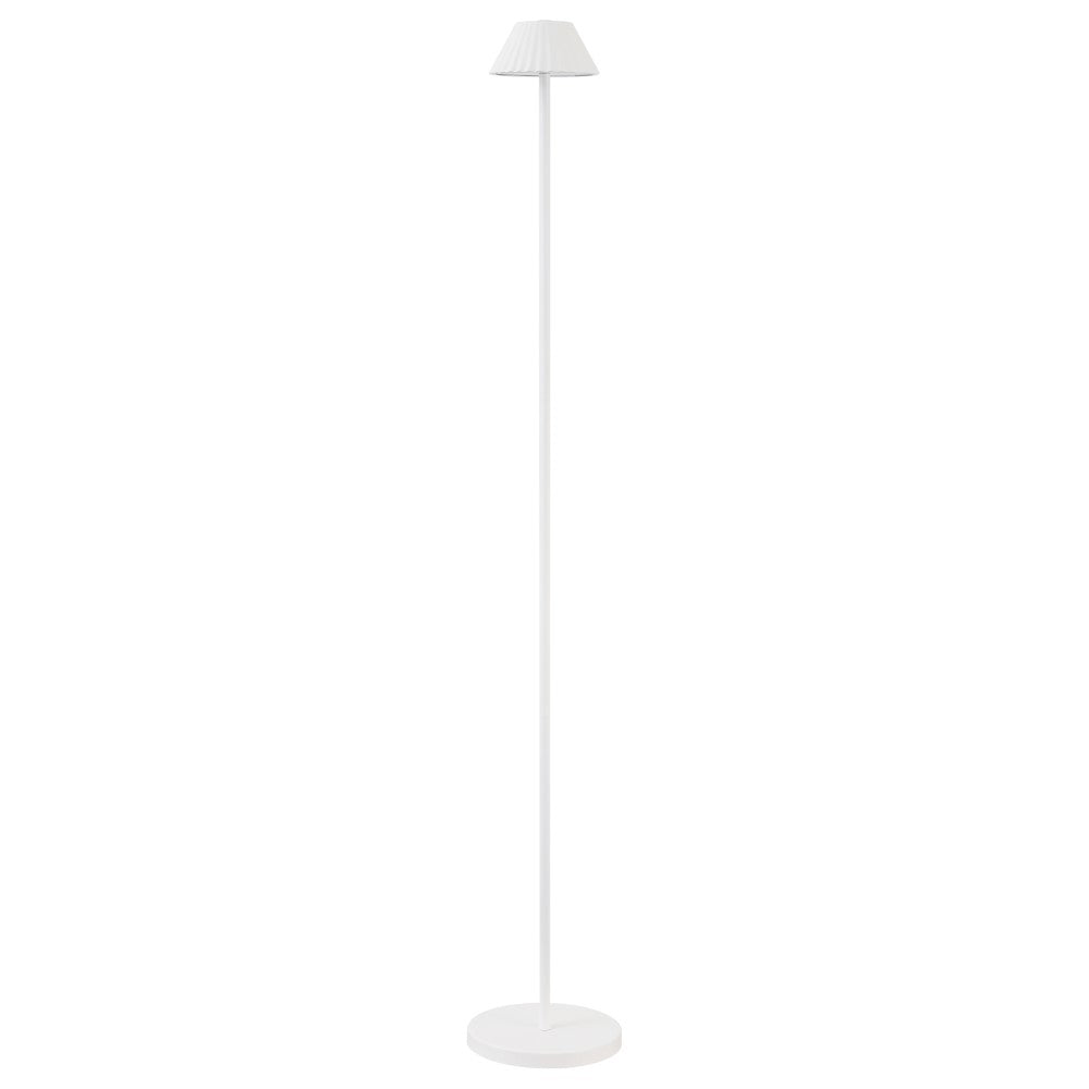 Gram 44" Modern Minimalist Indoor/Outdoor Iron Pleated Shade Rechargeable/Cordless Dimmable Integrated LED Floor Lamp