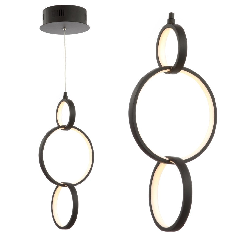 Yangtze 7.75" Adjustable Integrated LED Metal Ring Pendant