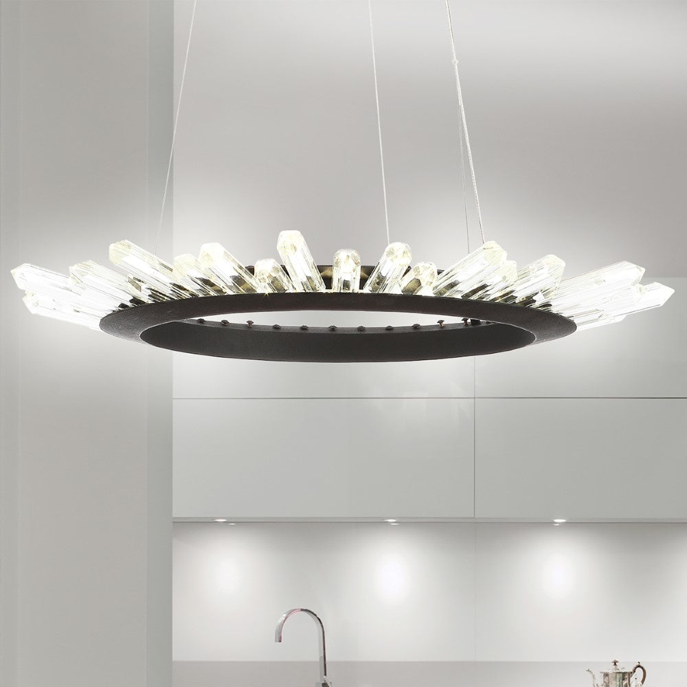 Meuse 24" Adjustable Integrated LED Modern Crystal Pendant