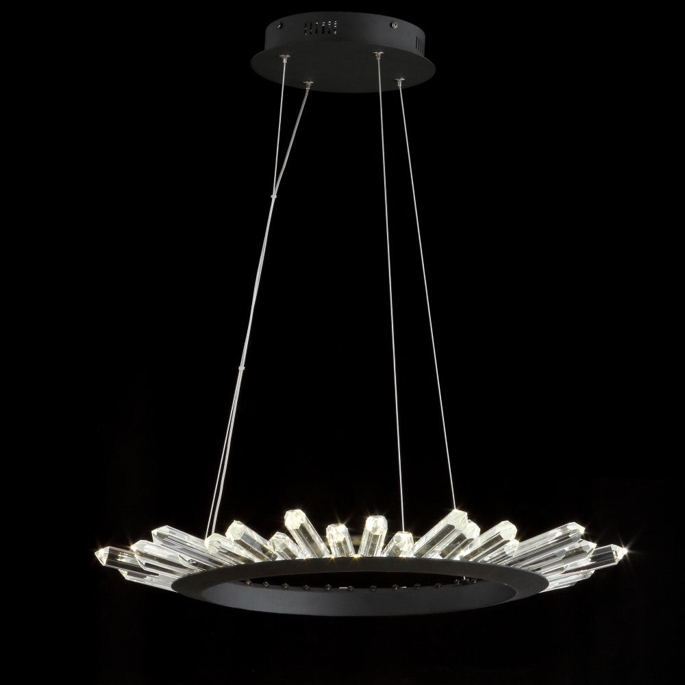 Meuse 24" Adjustable Integrated LED Modern Crystal Pendant