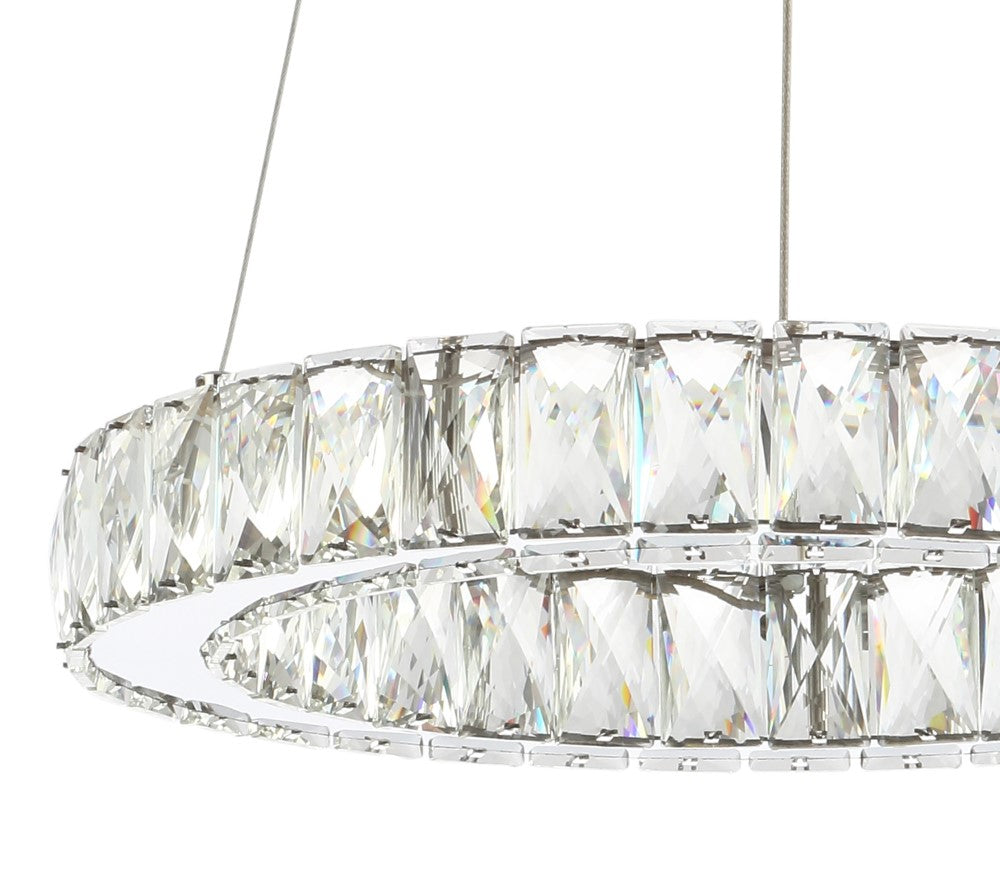 Scabiosa 15.7" Adjustable Integrated LED Metal/Crystal Pendant