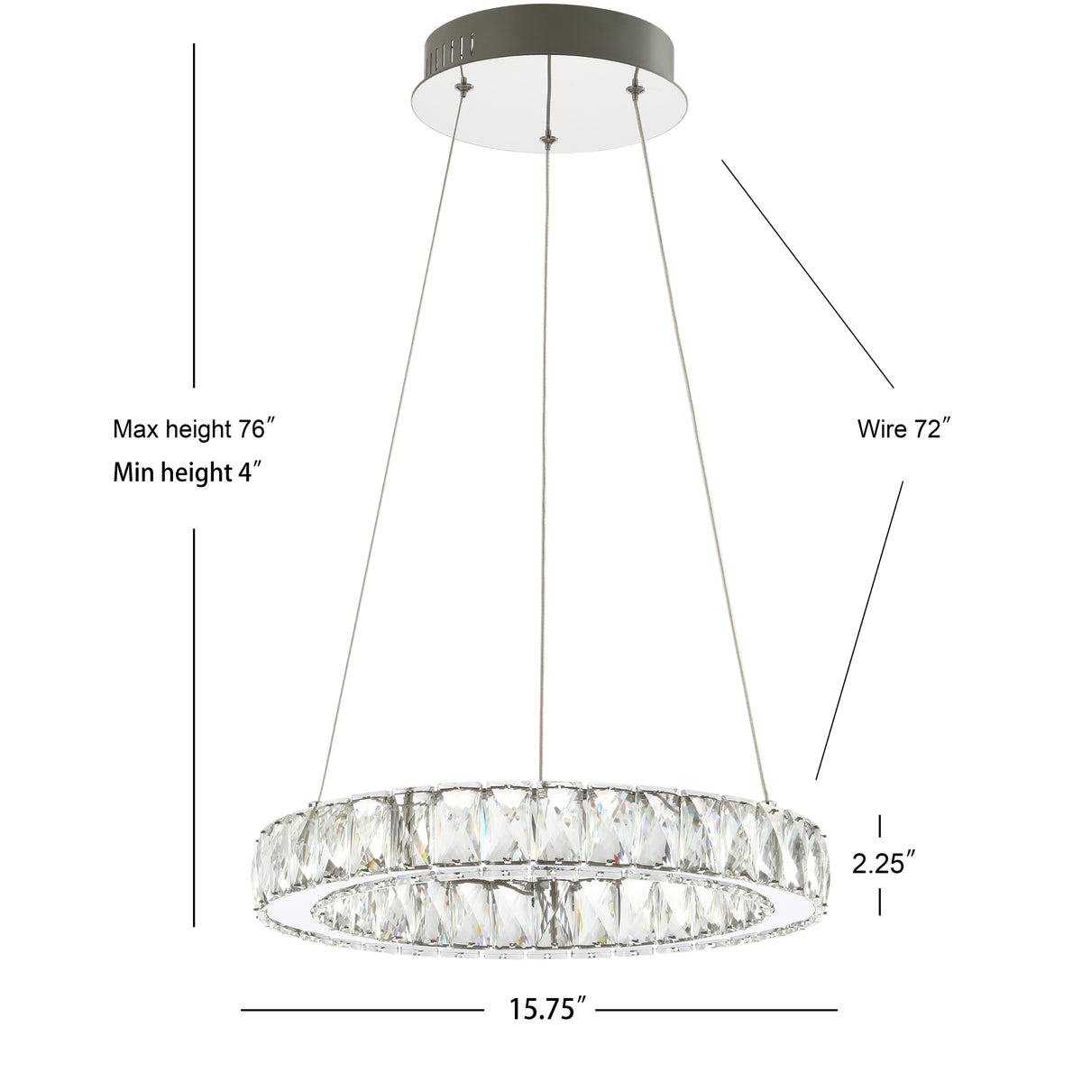 Scabiosa 15.7" Adjustable Integrated LED Metal/Crystal Pendant