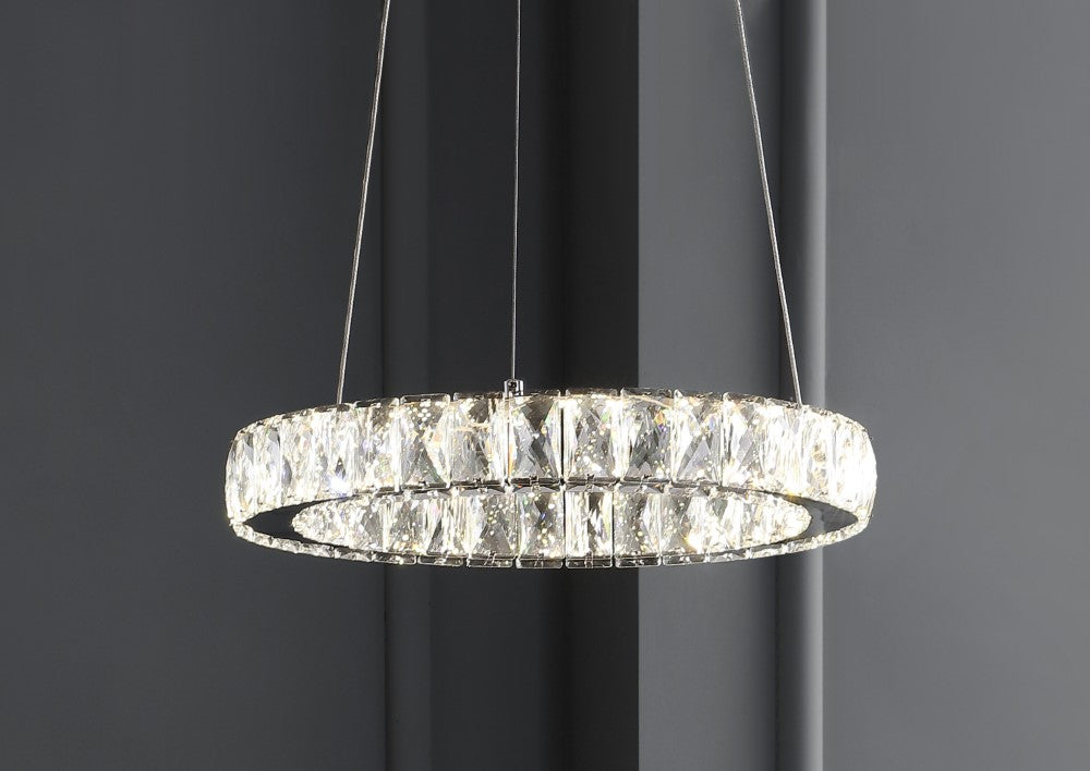 Scabiosa 15.7" Adjustable Integrated LED Metal/Crystal Pendant