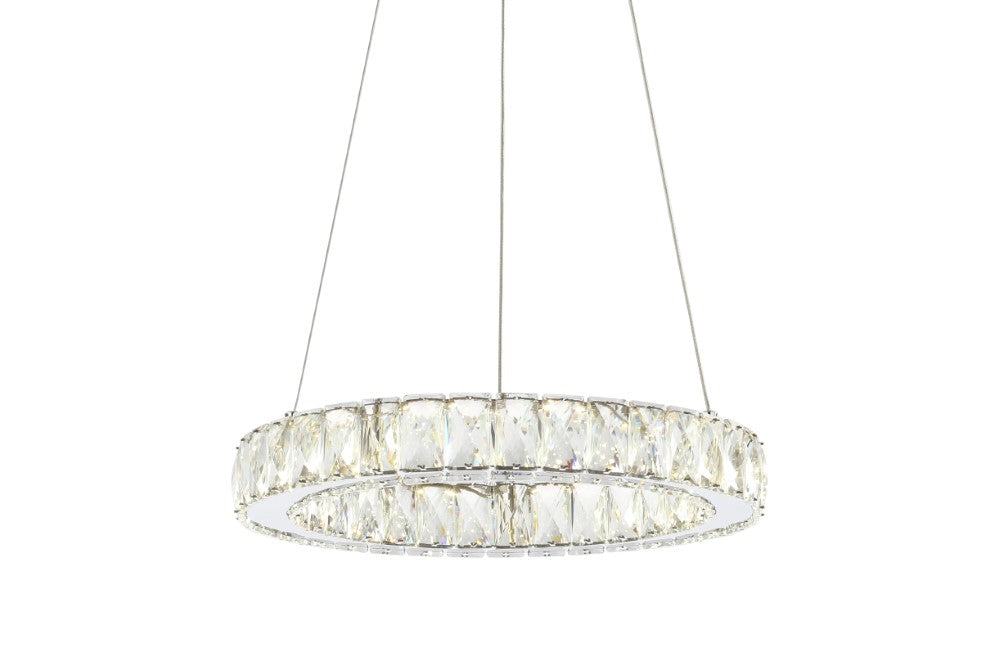 Scabiosa 15.7" Adjustable Integrated LED Metal/Crystal Pendant