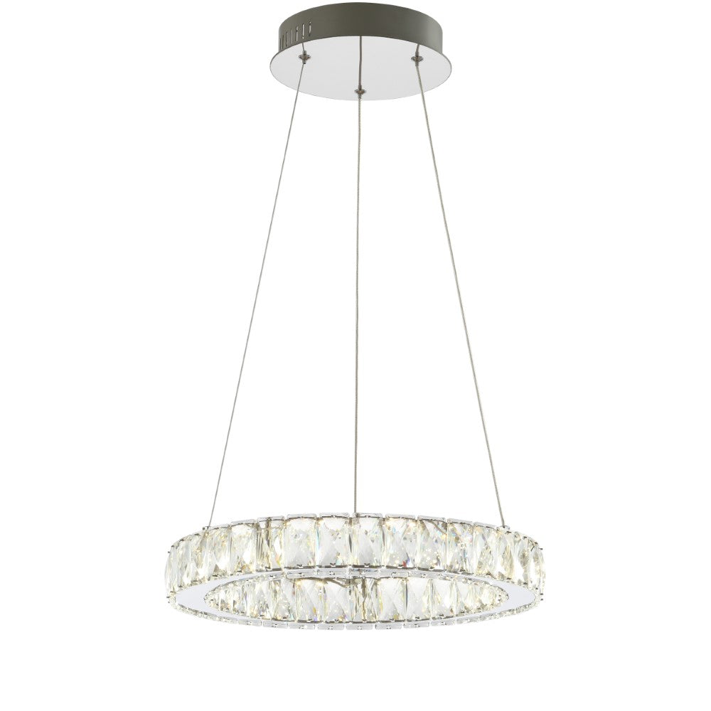 Scabiosa 15.7" Adjustable Integrated LED Metal/Crystal Pendant